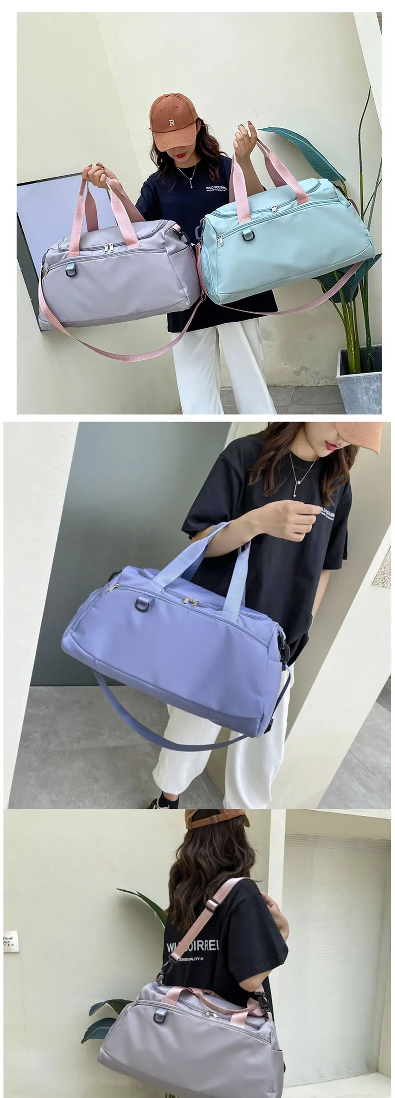 Custom Logo Large Capacity Sports Travel Duffel Tote Sports Gym Bags