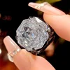 open size Black gold white diamond ring