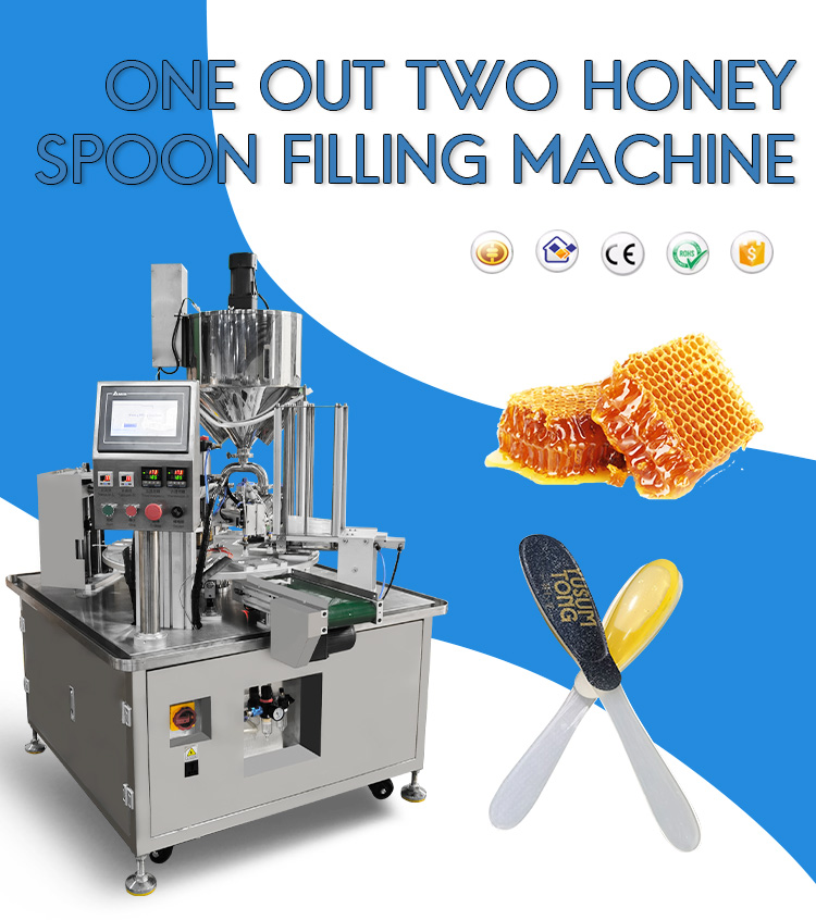 Fully Automatic Rotary Plastic Honey Spoon Filling Packing Machine In