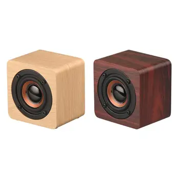 Q1 Portable Speakers Wooden BT Speaker Wireless Subwoofer Bass Powerful Sound Bar Music Speakers for Smartphone Laptop