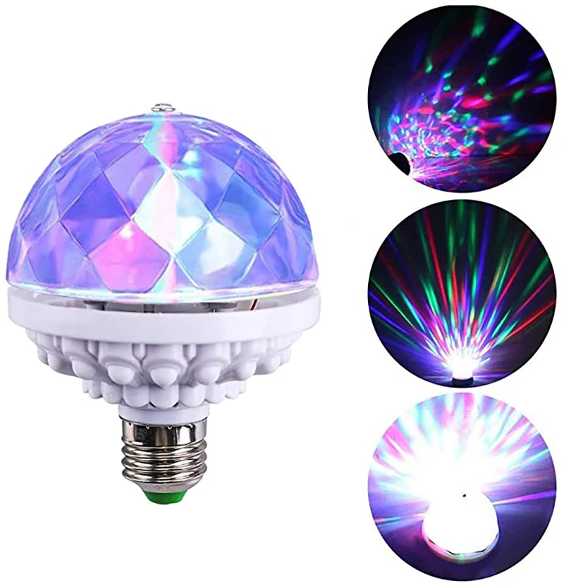 E27 Rotating Magical Ball Lights Mini Rgb Projection Lamp Party Dj ...