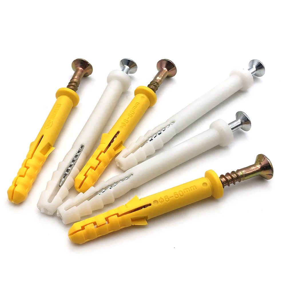 フラットヘッド拡張固定ネジM8 * 80MMスチールセルフタッピングネジプラスチック壁プラグ中国工場価格
