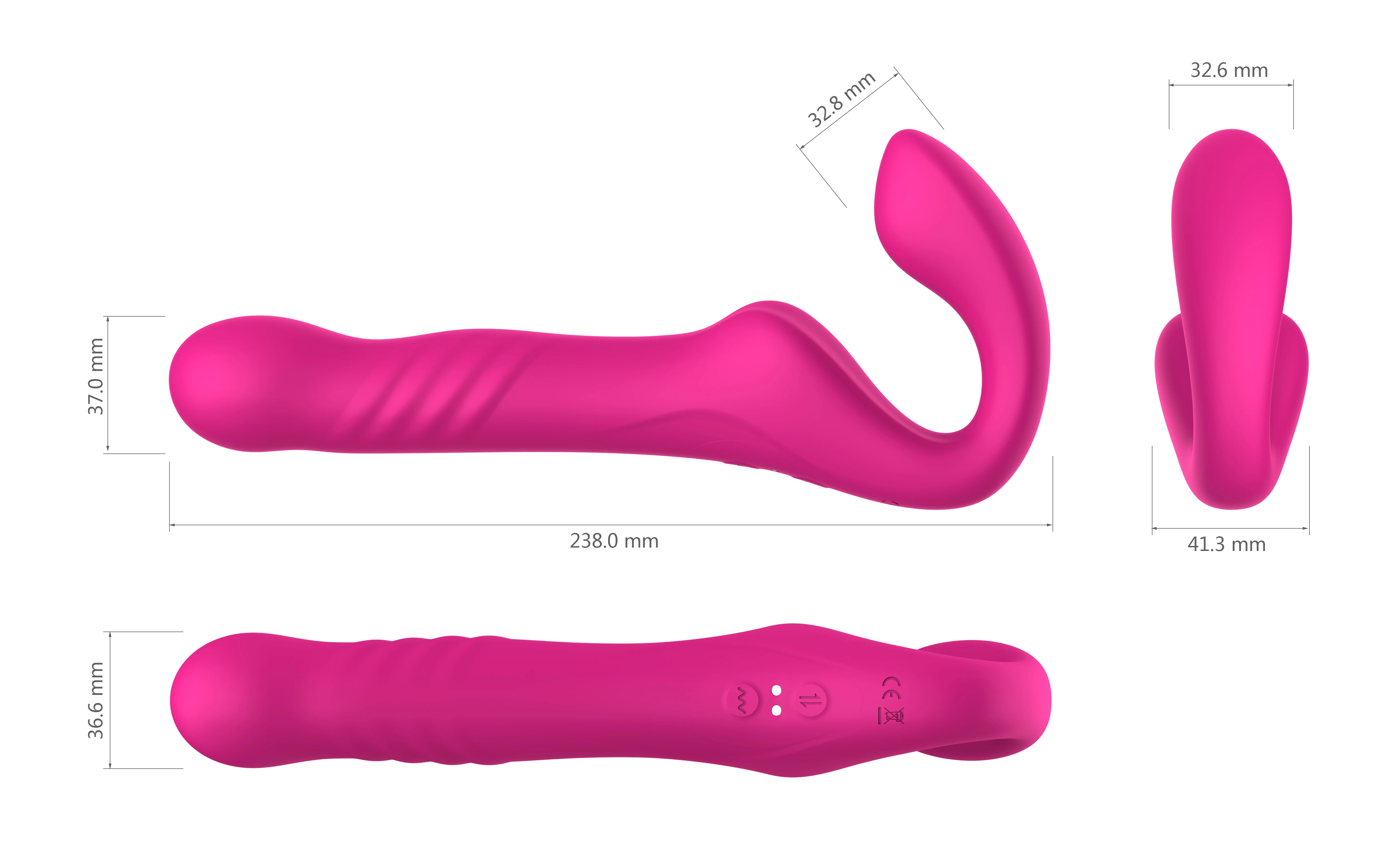 Wireless Strap-On Vibrator with Thrusting Vibration for Lesbian Female Couples 3 Motors Sex Toy