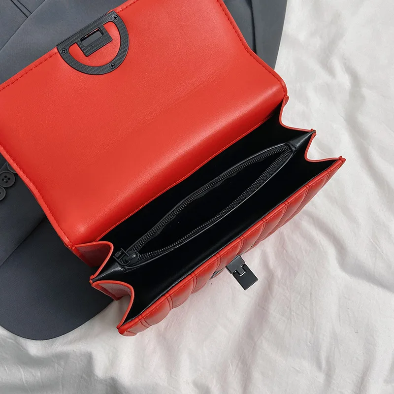 Cross-border Trendy Rhomboid Chain Women’s New Fashion Shoulder Underarm Crossbody Bag High-quality Texture Pu Leather Small