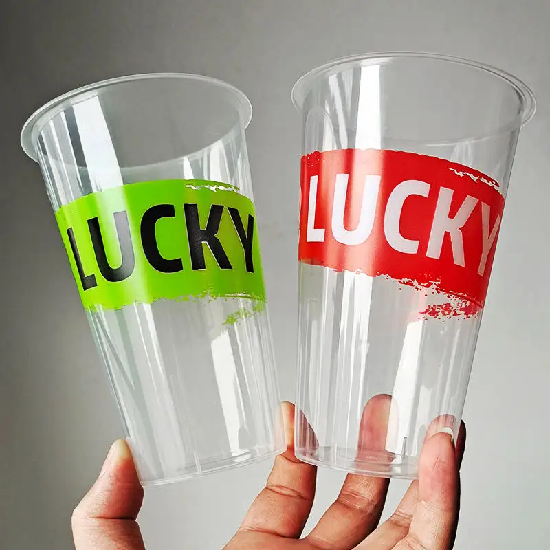 Custom Disposable Cold Hot Drink Lid Plastic Cup Clear PP Cup Boba ...