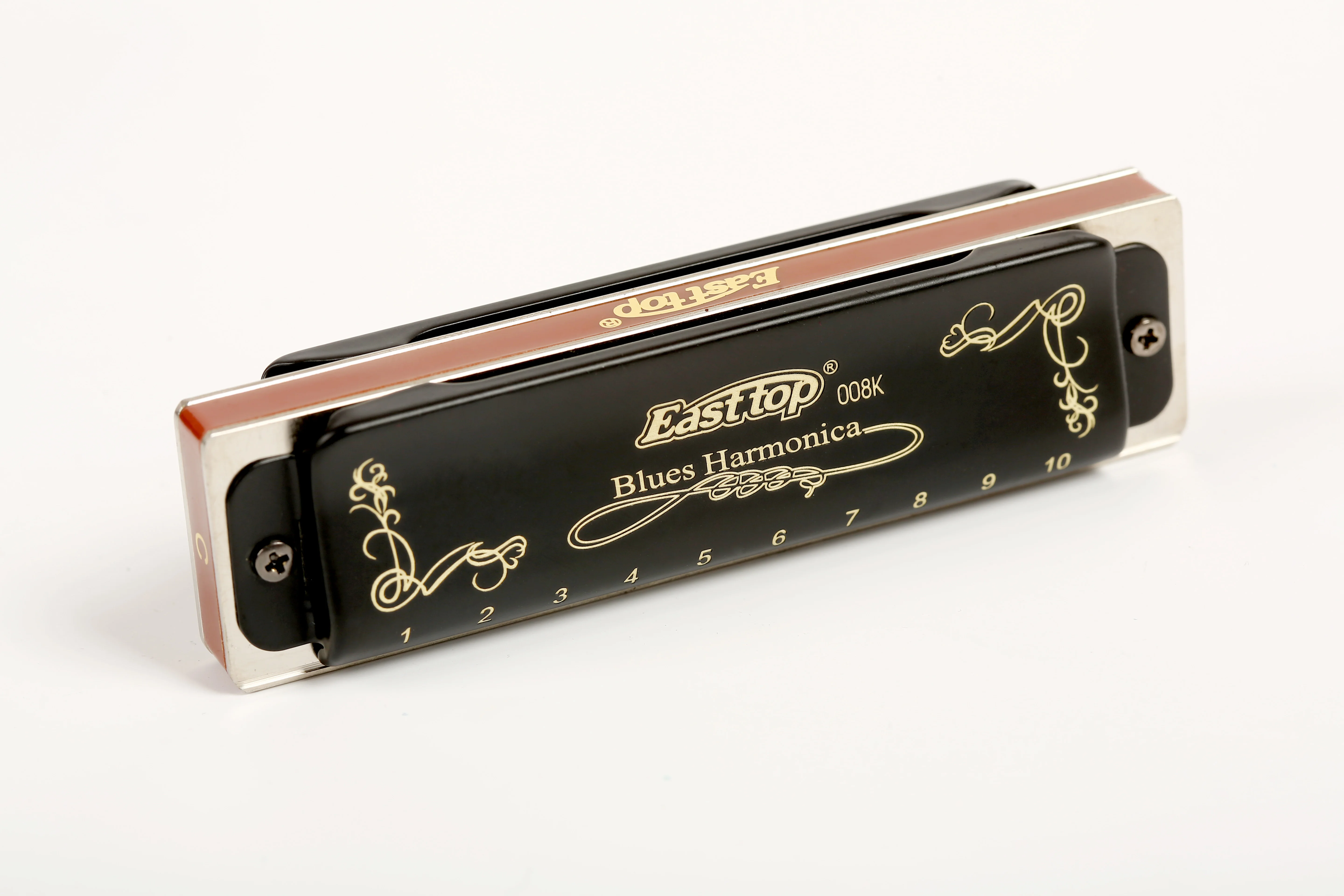EAST TOP Diatonic Harps Metal Harmonica K 10 Holes Mouth Organ Musical Instrument for Adults Top Key of C T 008