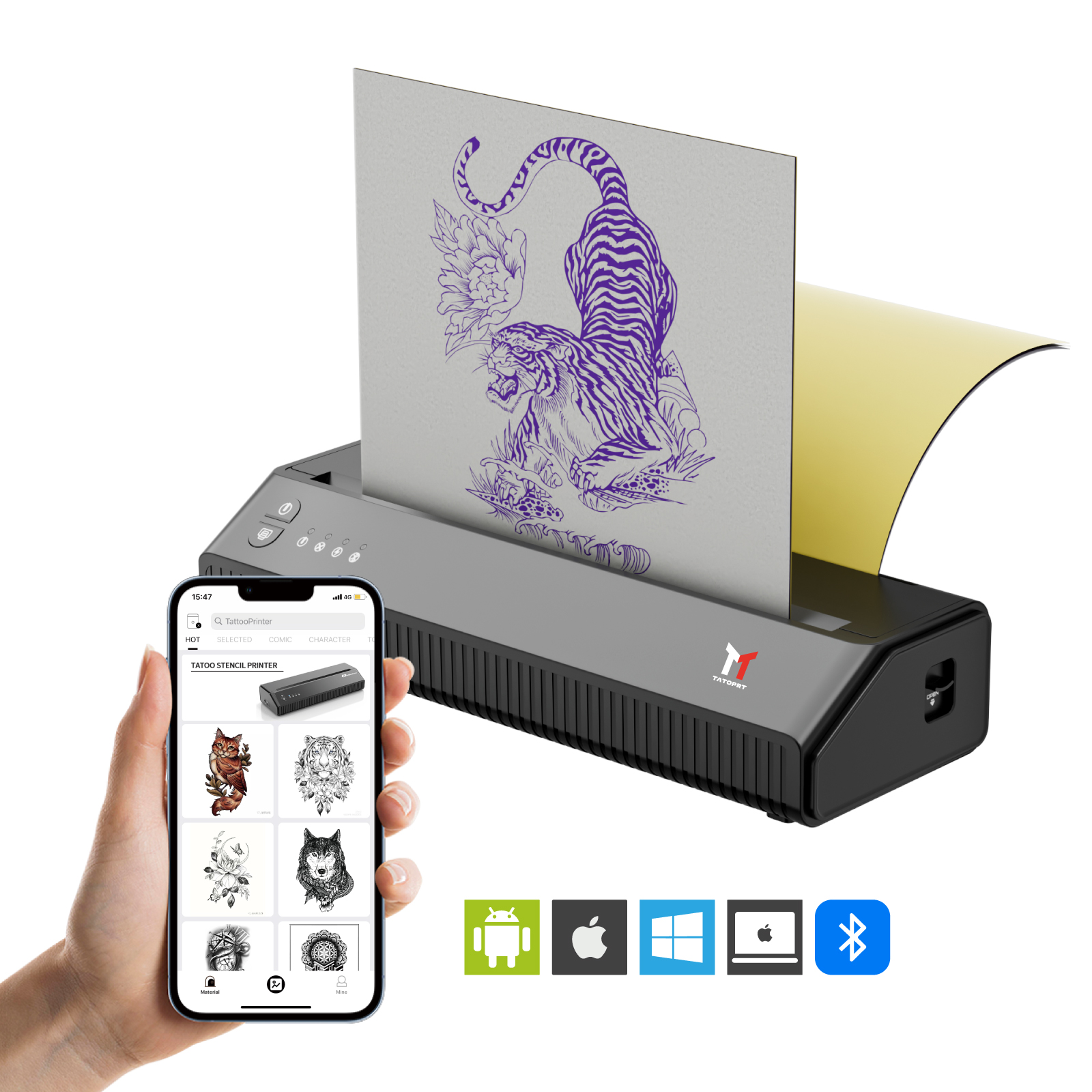 Ambition MHT-P8008 Tattoo printerタトゥーマシン MHT-P8008 Tattoo Supplies Transfer Machine - Bluetooth Wireless