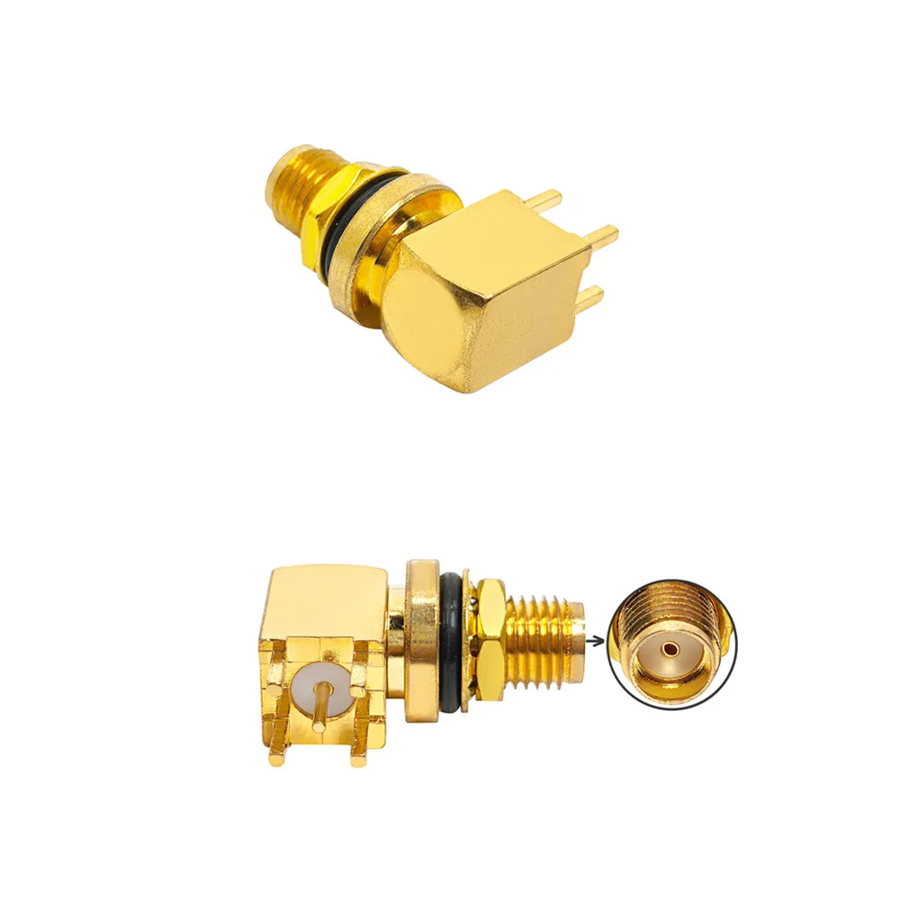 Factory  Gold SMA Female  Straight Bulkhead Right Angle 5 Feet  for PCB Rf Coax Coaxial Connector  Converter Connecteur in Stock
