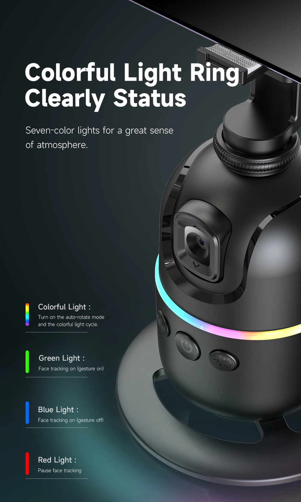 360 Degree Face Automatic Tracking Smart Shooting Phone Holder for ...