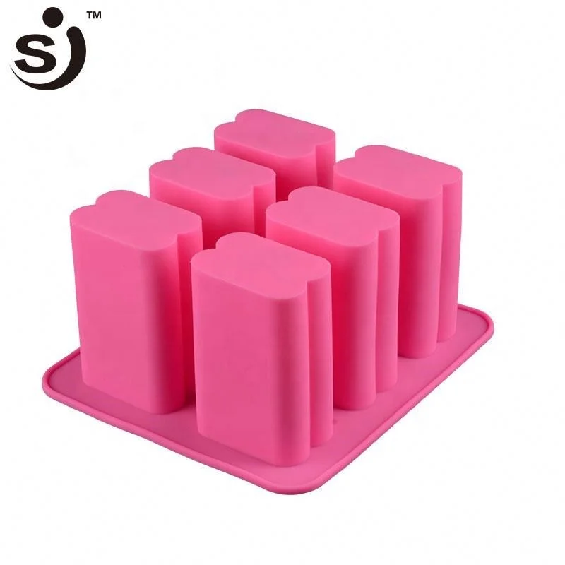 Flexible Rectangular Loaf 6 Cavity Silicone Industrial Soap Molds