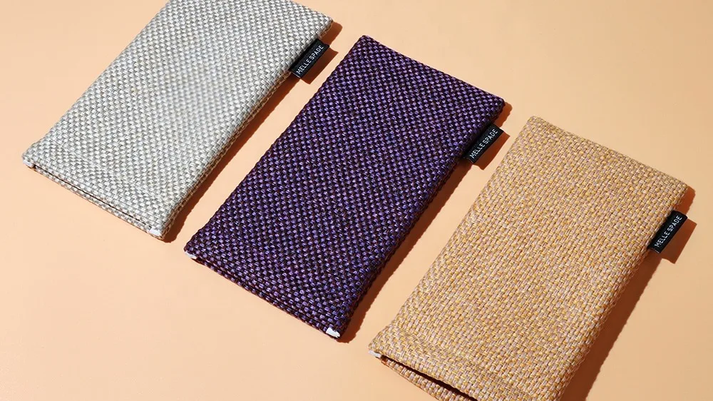 Woven Jute Foam Branded Eco Squeeze Top Shrapnel Eyeglasses Bag Eye