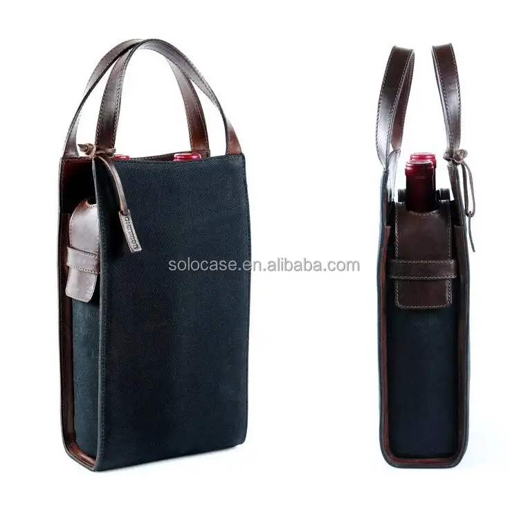 2-Bottle Leather Wine Cooler Bag