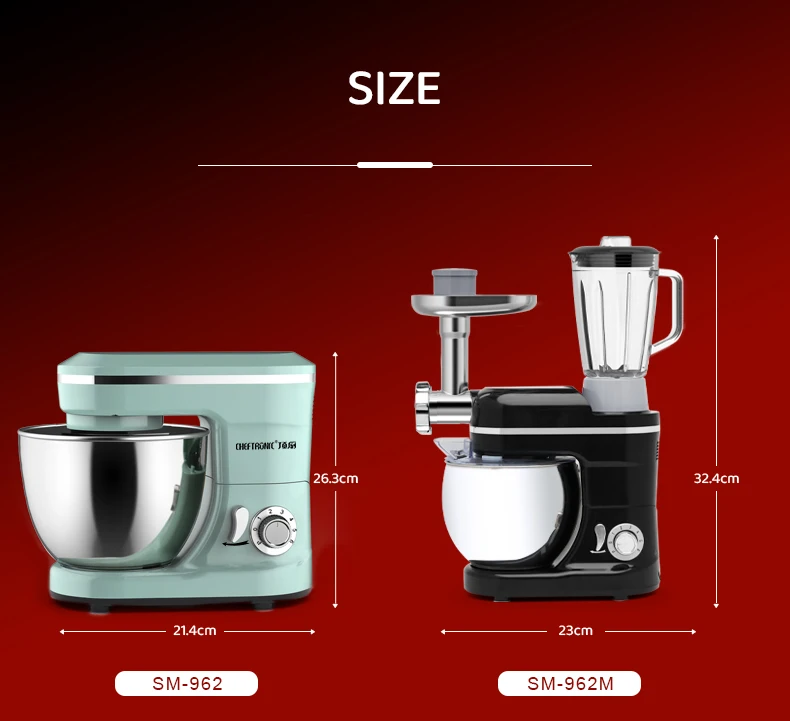 スタンドミキサー　cheftronic CHEFTRONIC STAND MIXER TILT HEAD DOUGH FOOD MIXER 5.5 QT