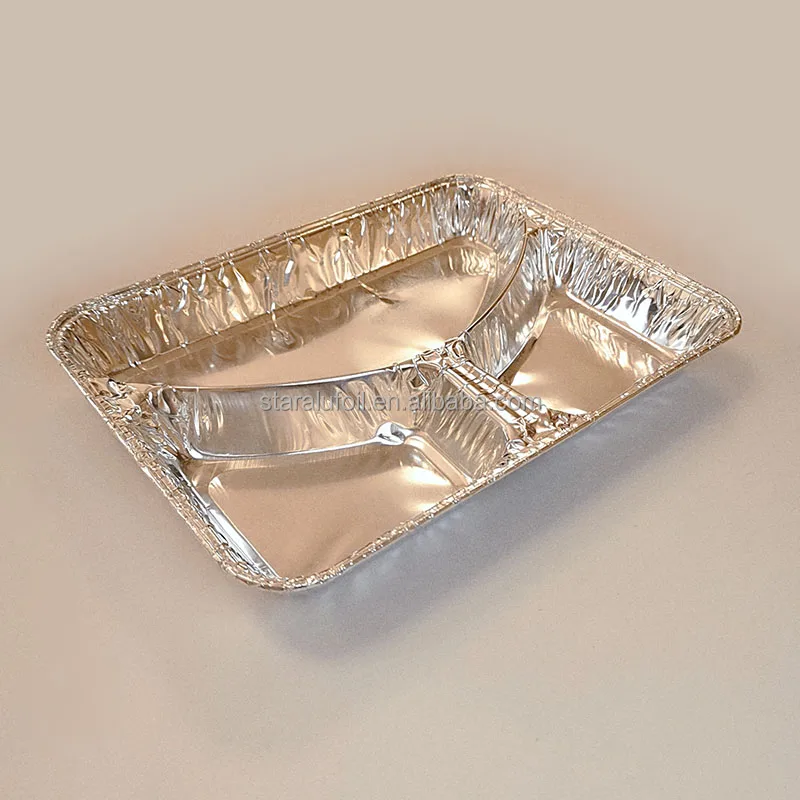 Hot Sale Wholesale Disposable Aluminum Foil Tray School Canteen Takeout