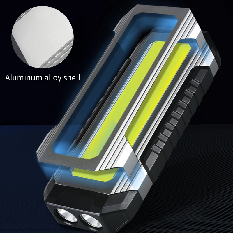 Multifunctional LED Work Light COB Foldable Portable Inspection Light USB Charging with Magnet for Outdoor Camping