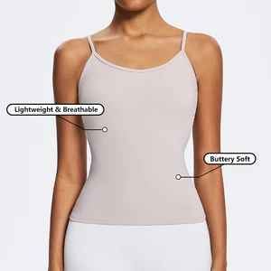 Wholesale Thin Strap Gym Fitness Workout Vest Comfortable Slim Fit Blank Spandex Yoga Tank Top Summer U Back Tank Top for Women