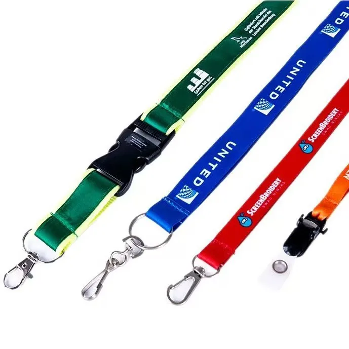 High Quality Polyester Lanyard Bulk Lanyards for Id Badges Keys Flat with ABS Buckle Plastic ID Card Holder Lanyard preview 3