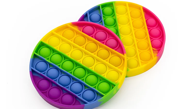 silicone colourful bubble fidget toys anti-anxiety educational