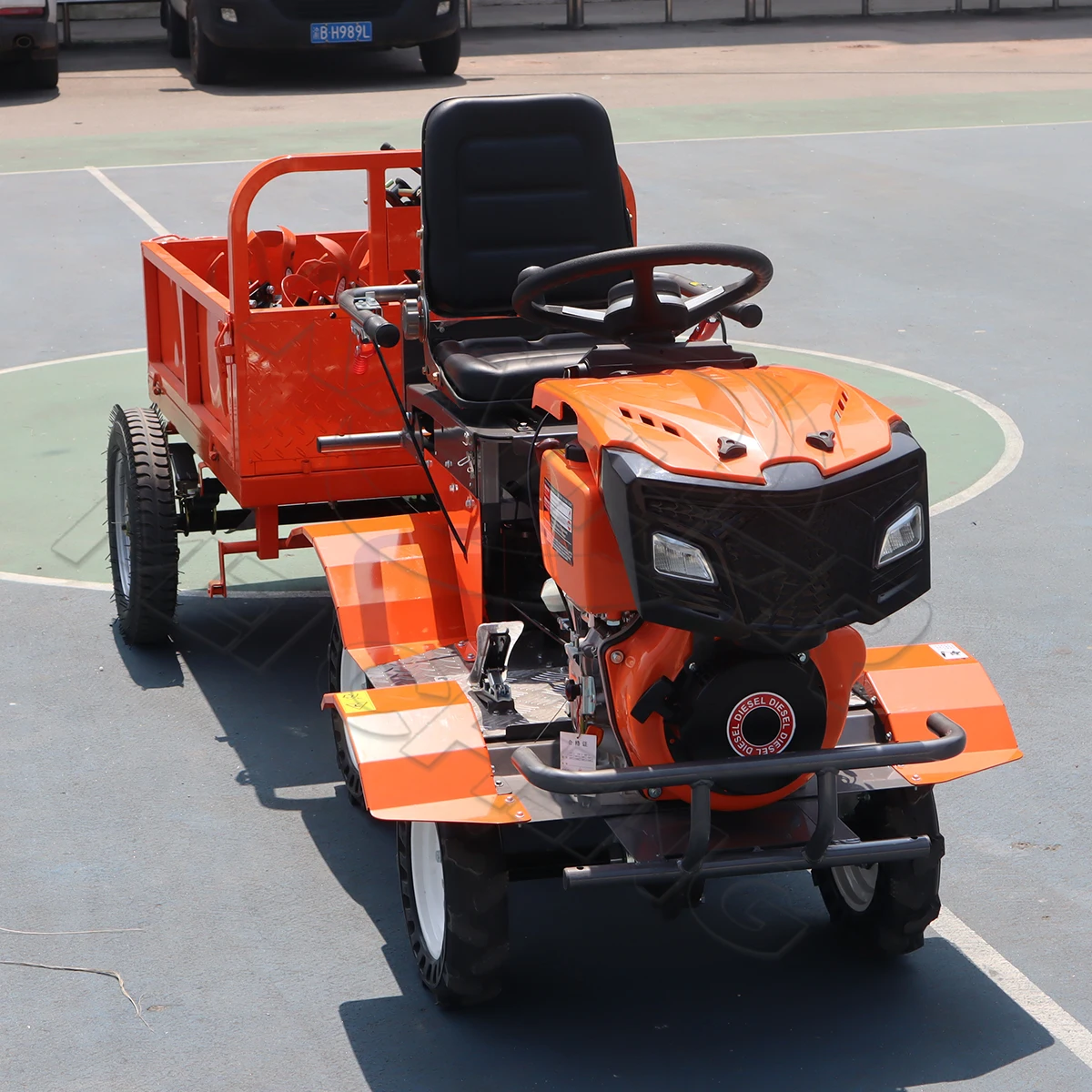 product 4wd ride on micro tiller orchard trenching rotary ploughing machine home mini rotary tiller diesel ride on cultivator motocultor-5