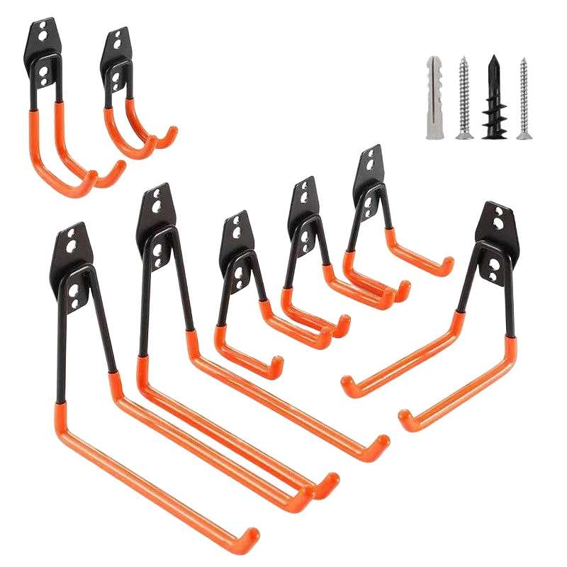 New Arrival Heavy Duty Garage Metal Tool Hooks Set Wall Mount Organizer Storage Rack High Load Bearing for Kitchen&Livingroom