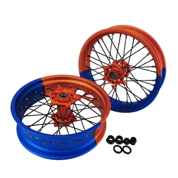 High quality Fit KTM Front 17*3.0 Rear 17*5.0 Supermoto Wheels Customized color size logo