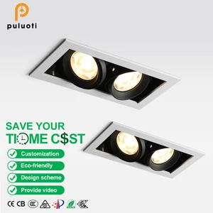 PULUOTI Adjustable Angle Anti-Glare White/Black Recessed Spotlight with Easy Installation AR80 Down Lights Replacements