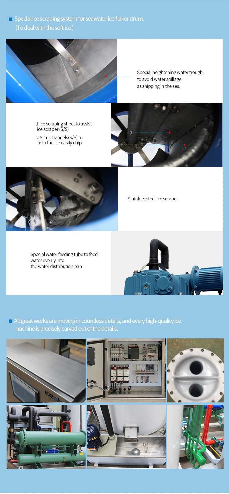 Chinese Factory 50kg Crushed Sea water Flake Ice Maker With Price for shipping