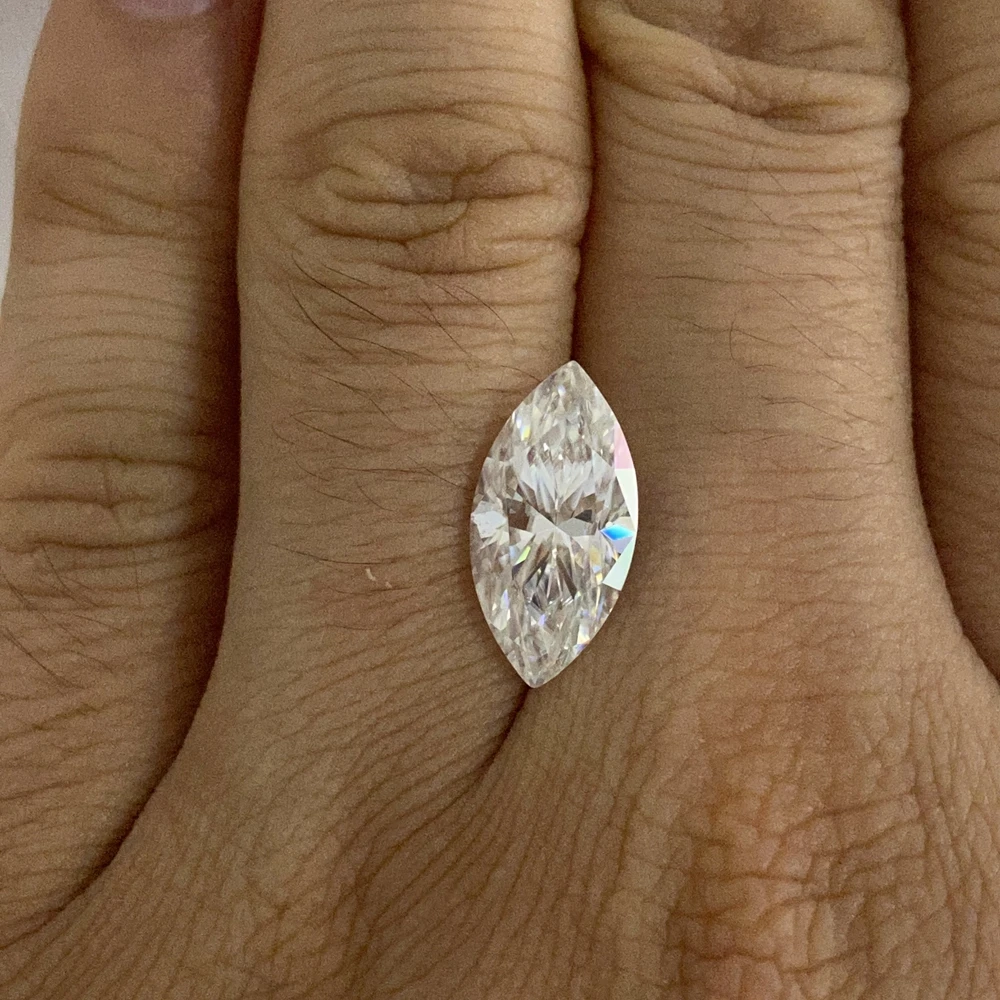 Lab Grown Moissanite Big Size 18x8mm 5cts VVS1 Marquise Cut Loose Moissanite Stone