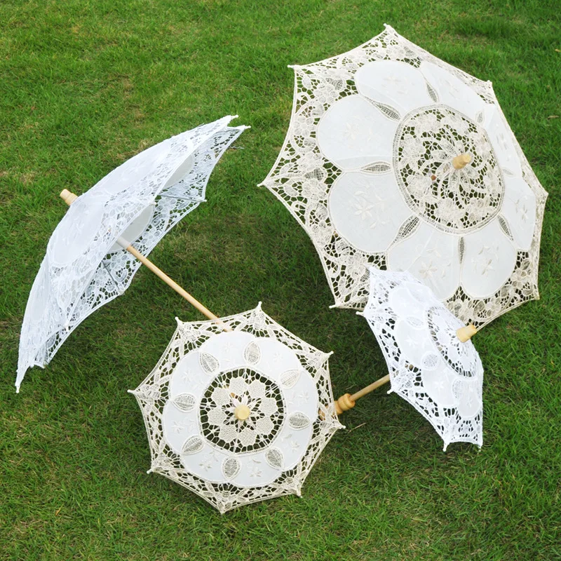 Parapluie Mariage Dentelle Blanche Ou Beige - Parasol Dentelle Romantique Mariée, Accessoire Photo & Cérémonie