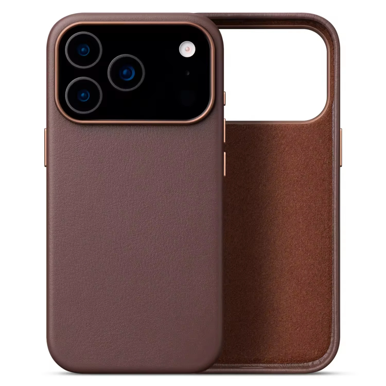 product factory customized top layer artificial leather luxury shockproof card holder magnetic cover for 17 16 15 pro max phone case-3