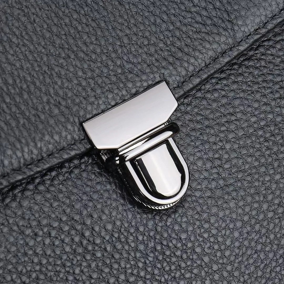 OEM ODM Wholesale Real Leather Lawyer Bag Brief Case Pebble Genuine Leather Computer Laptop Briefcases for Business Office Man