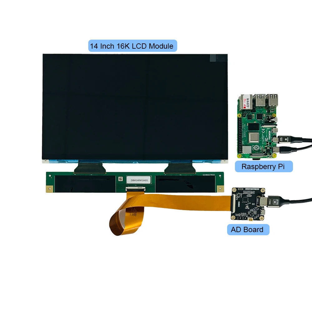 14 Inch 16k Monochrome LCD Display for 3D Printers, MIPI Interface