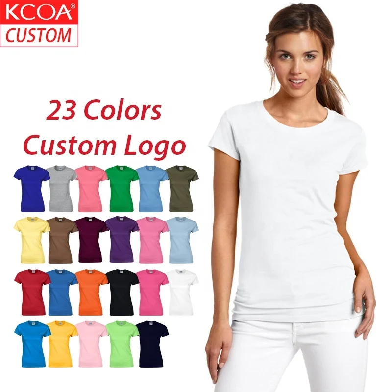 Custom Logo t Shirts 100% Cotton Female Screen Printing T Shirt