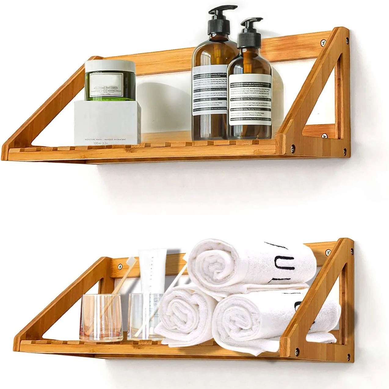 bathroom storage shelves wood bamboo shower