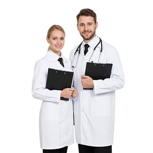 Wholesale Custom Hospital Uniforms Doctor Nurse White Lab Coat Medical Long Sleeve Lab Coats