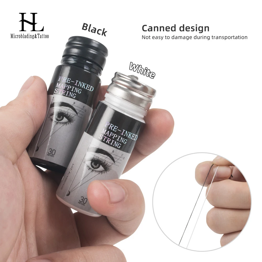 Black White Brow Mapping String Microblading Thread Ink Mapping String