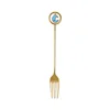 Golden Fork Blue Moon Pendant