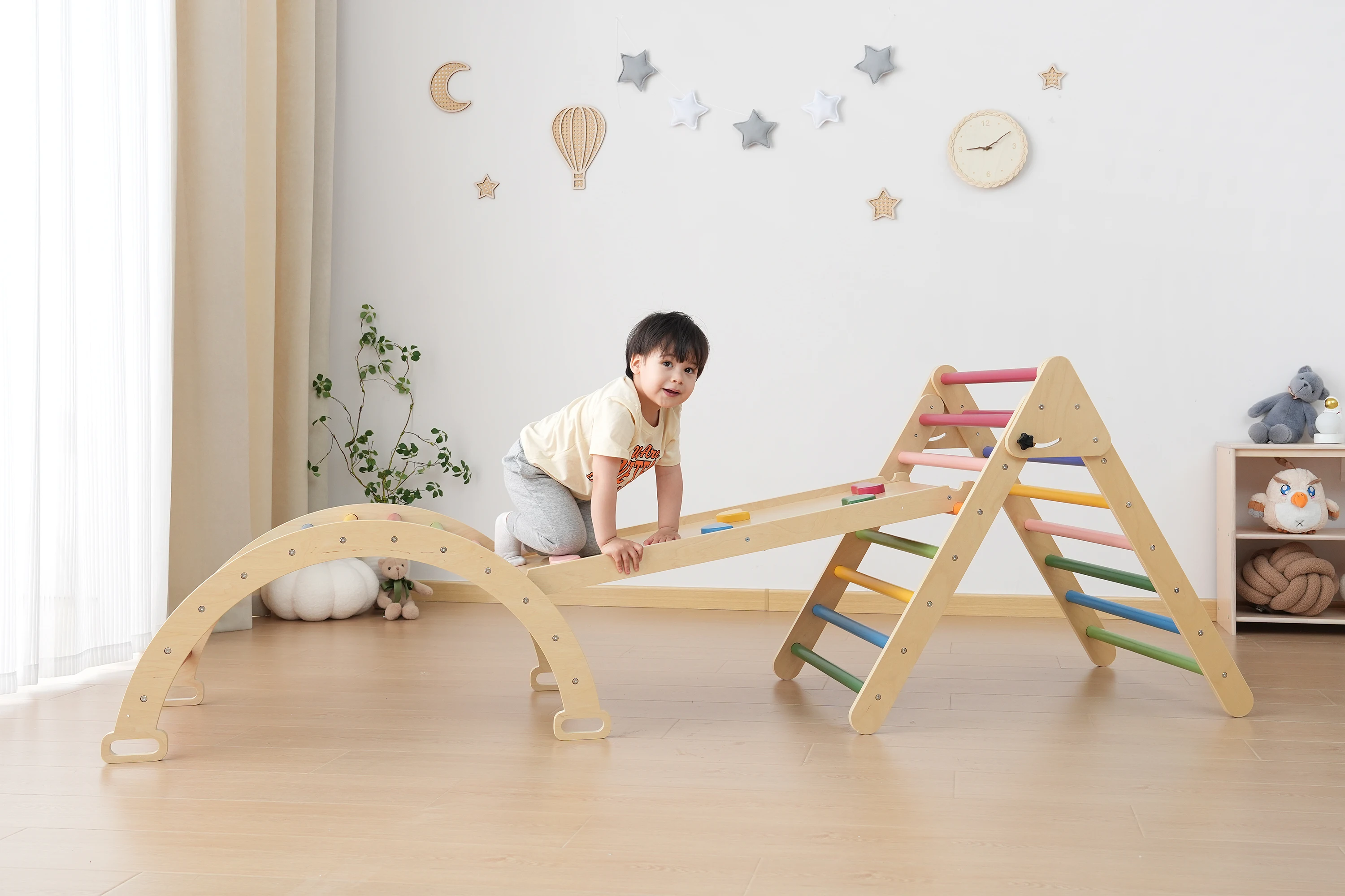 Climbing Wooden Frames Wooden Kids Indoor Slide Swing Wood Climbing ...