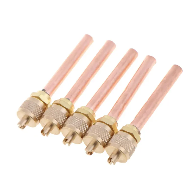 70mm Cooper Tube 21mm Valve Charging Valve Stem Core Refrigerator Ac Valve Access 1/4 Air Conditioning Refrigeration Parts