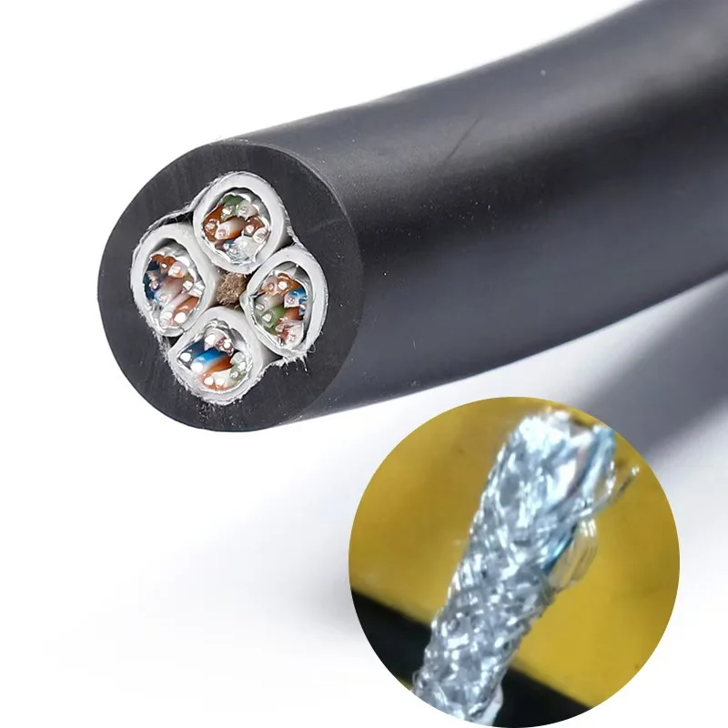 6 Channel 6 Port Hybrid Snake CAT6 SFUTP Solid Network Data LED Screened Cable for Communication Multi-Channel Ethercon Cable