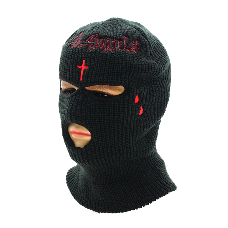 Source Custom Design Embroidered Logo Motorcycle 3 Hole Full Face Knit Ski  Mask Knit Balaclava Hat on m.