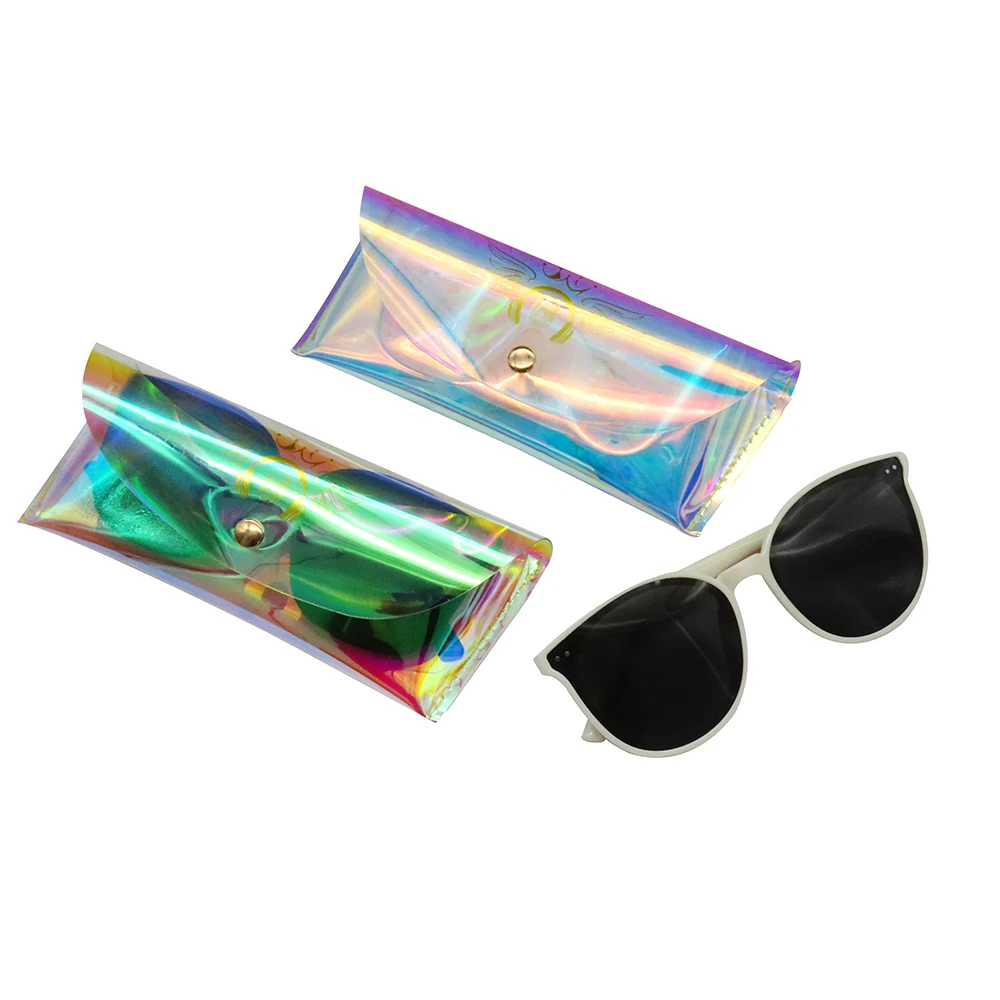 Premium High Quality Clear Plastic Sunglasses Packaging Soft Waterproof Eye  Glasses Pouch Holographic Sun Glasses Case