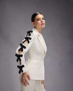 Manufacture OEM ODM Tailored Womens Executive Business Suit Set Premium Custom-Fit Blazer Jacket Pants Ladies Luxury Italian