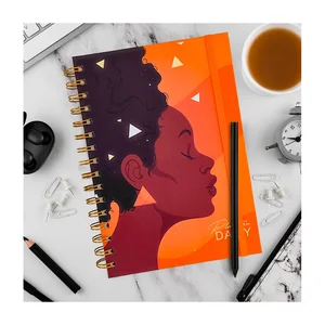 Wholesale Handmade Cartoon Custom Printing A5 Hardcover Gold Spiral 2026 Weekly Daily Planners Notebooks