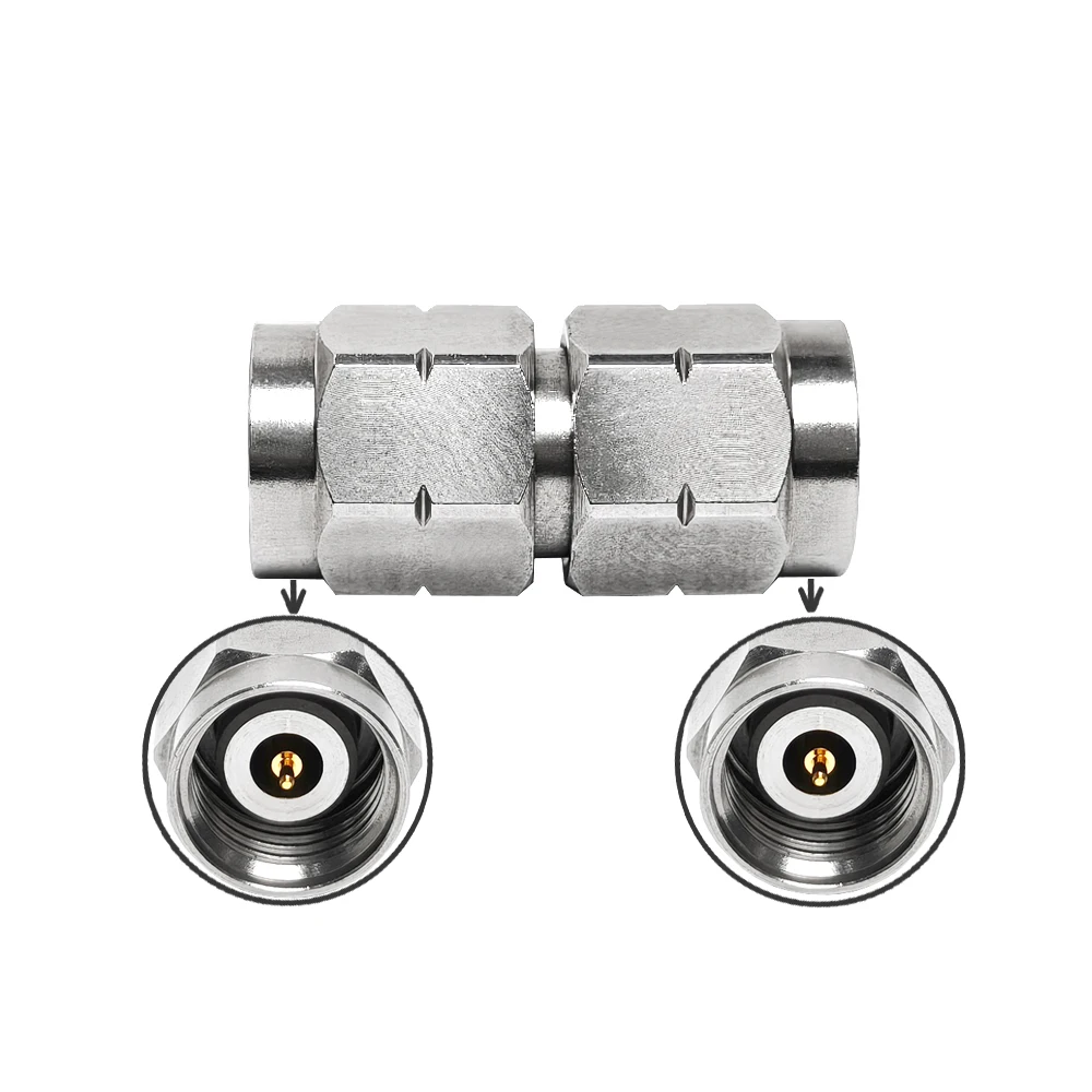 High Frequency Millimeter Stainless Steel Adapter Short Type 2.4mm Male to 2.4mm Plug Straight Coax Connectors Adaptor