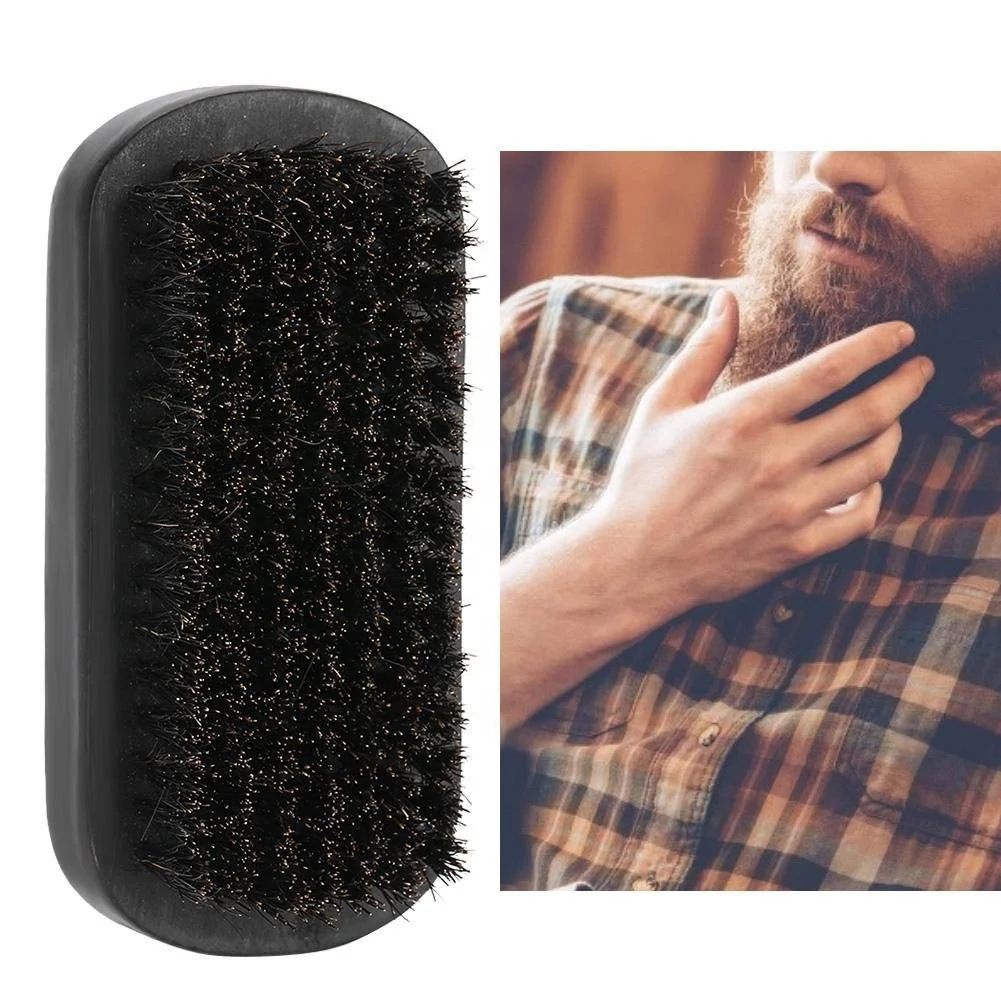 custom logo wholesale mens black Beech growth beard brush product set