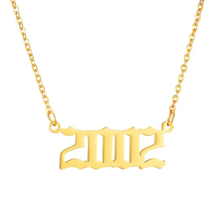 Kalung Choker Angka Emas Hadiah Ulang 