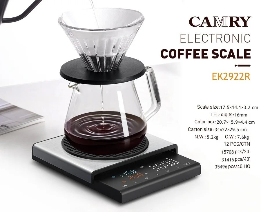 Camry Waterproof Food Weighing Espresso Brewing Scale