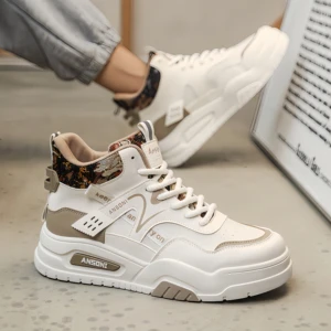 Hot Sale Custom Wear Resistant Walking Style Man Shoes Customized Thick Sole Fashion High Top Shoes for Male