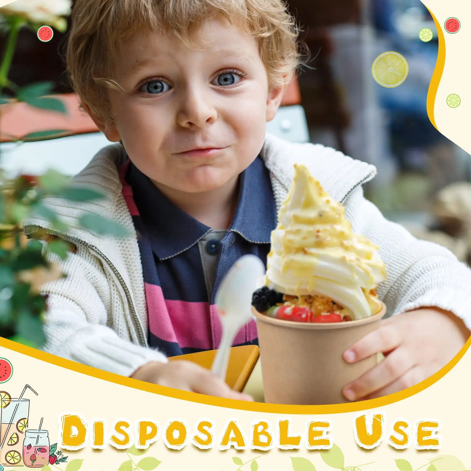 Kraft Paper Ice Cream Cups For Party Small Ice Cream Cups Disposable Treat Paper Cups Dessert